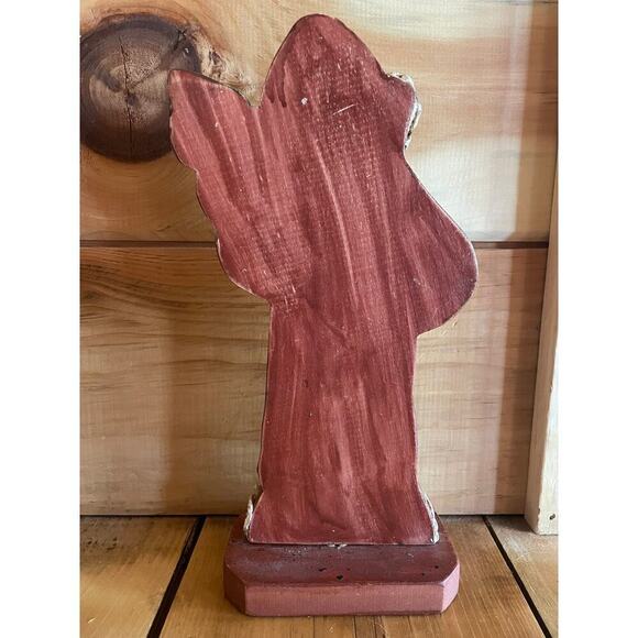 Vintage Hand Made/Painted Wooden Santa Claus Figure. Christmas Decor. Textured - Picture 2 of 3